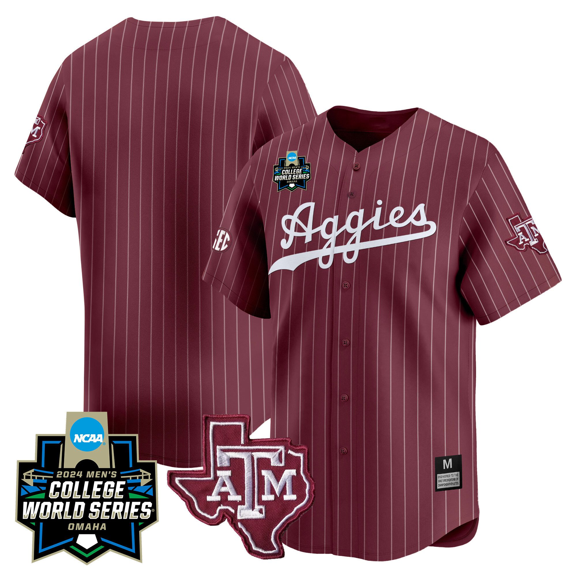 Men Texas A&M Aggies Blank Red Stripe 2024 College World Series Vapor Premier Limited NCAA Jersey->indianapolis colts->NFL Jersey
